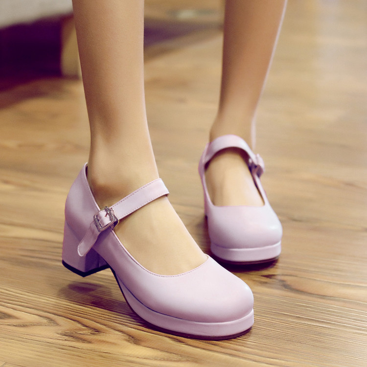 2015021109181733362560_750.jpg Women's Mary Jane Shoes PU Upper Rubber Sole Chunky Mid Heel