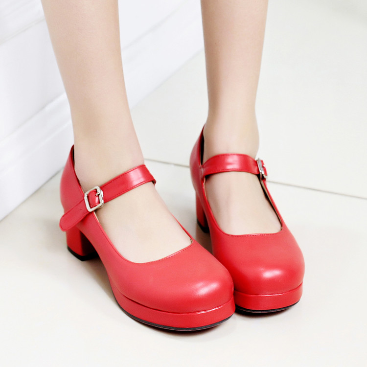 2015021109185325796610_750.jpg Women's Mary Jane Shoes PU Upper Rubber Sole Chunky Mid Heel