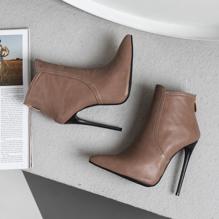 20180730194922106020_750.jpg Women's Fashion Ankle Boots Pointed Toe High Heel Back Zip