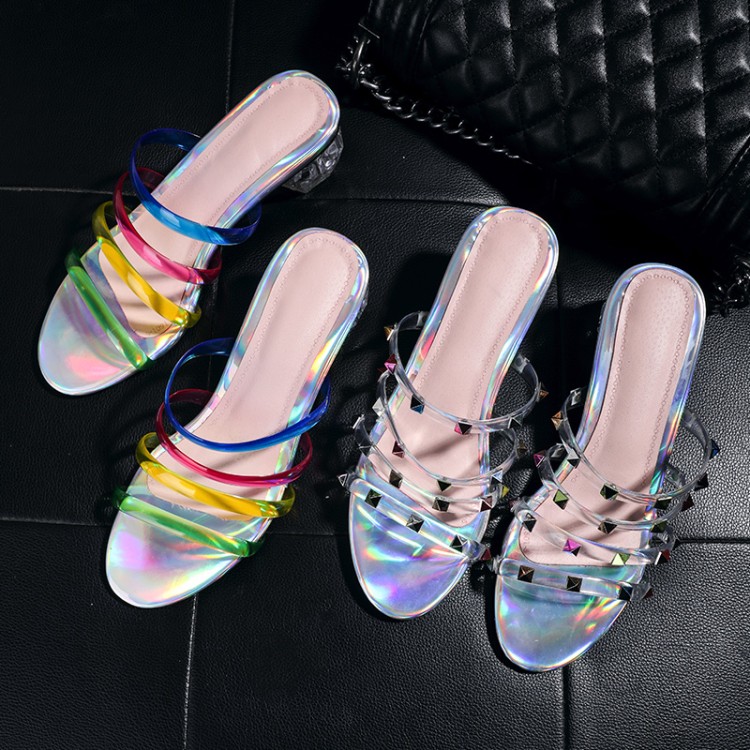 Women's Sport Sandals Low Heel Open Toe Color Block