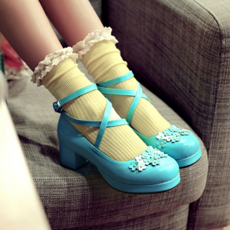 20200116222527916202001162225279168_750.jpg Lolita Mary Jane Mid Heel Chunky Shoes with Flower Detail